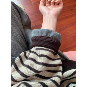 Retro American Stripes Casual Autumn Winter Hoodie