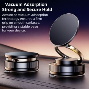 Upgraded 360°Vacuum Magnetic Phone Holder Magnetic Car Phone Mount Hands-Free Suction Cup Phone Holder for Car/Gym/Mirror