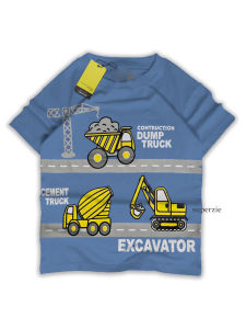 Kaos Anak Distro LAKI LAKI Premium kartun Distro pakaian Motif EXCAVATOR MOBIL BEKO DENIM BIRU anak cowok Kaos Warna DT Kids