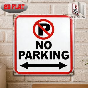 CIFbuy | Biển Kim Loại Phẳng 2D Cấm Đỗ Xe - Trang Trí Tường Bằng Nhôm Cổ Điển 8x12 Inch Cho Nhà Để Xe Lối Đi Sân Ngoài Trời - Biển Kim Loại Của CIFBUY