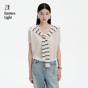 Eastern Light | Striped Summer Ramie Knit Top