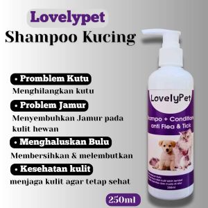 Shampoo Kucing Anjing 3in1 Anti Kutu Jamur Conditioner & Bonus Sisir