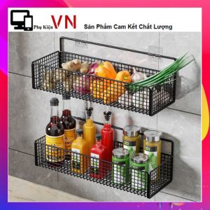 Kệ Dán Tường Đựng Đồ Dùng Nhà Tắm Hình Chữ Nhật Chịu Lực Tốt Tiện Dụng - Kệ Lưới Sắt Dán Tường Dính Siêu chắc  Kệ Để Đồ Gia Vị Nhà Bếp Thép Không Gỉ Cao Cấp