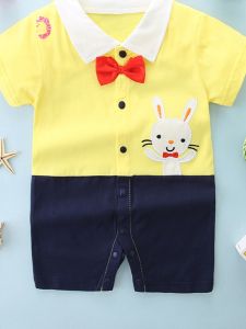 Prince Danton | Summer Thin Pure Cotton Short Sleeve One-Piece for Newborns