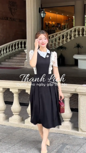 [DUY NHẤT 10-12.10-VOUCHER 40K]Đầm thiết kế BEMINE cổ đức lệch phối tơ dáng chữ A phù hợp đi làm-B498