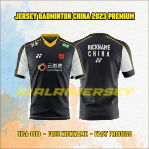 Jersey BADMINTON CHINA 2023 PREMIUM Free Nama