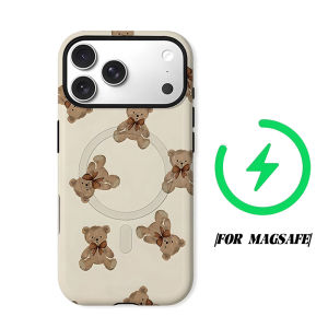 BILIBILI | Bow Bear Phone Case for iPhone 18 17 16 15 14 13 12 11 Air Pro Max Plus Double-layer Cover