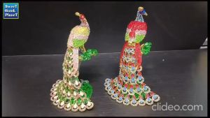 Rhinestones Crystal Peacock Figurine Hinged Trinket Boxes Unique Gift Hand-Plated Enameled Jewelry Box
