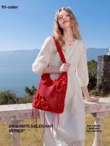 3COLOUR·S | Floral 3D Mesh Crochet Bag
