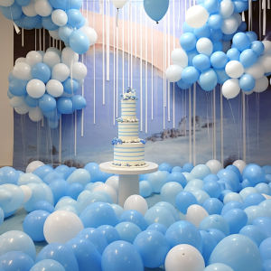 Thickened Balloons Macaron Blue White Birthday Decoration Class Room Nursery Festival Celebration round Latex Balloons