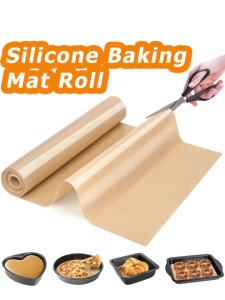 Tấm Lót Nướng Silicon Lớn Cuộn Tái Sử Dụng Chống Dính Chịu Nhiệt Dùng Cho Lò Nướng Làm Bánh Quy Bánh Mì Cán Bột Làm Bánh Ngọt Thân Thiện Với Môi Trường
