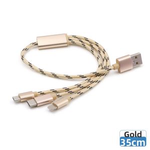 LZ | Universal 3-in-1 Charging Cable Car Portable Fast Charge 20cm