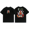 Bandai | Pokemon Gundam Collaboration Anime Short-sleeved Top Summer T-shirt for Both Men and Women. 