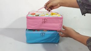 Tas bekal makanan jumbo motif aluminium foil lunch bag anak sekolah tas lunch box tempat kotak makan