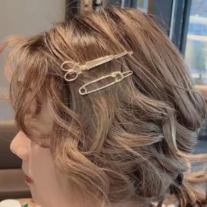 Korean Version of The Simple Hair Accessories Simulation Scissors Safety Pin Personality Hairpin Jewelry Retro Headwear Clip