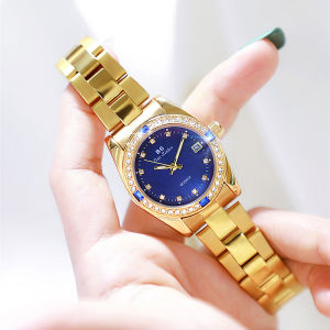 BS Bee Sister Đồng Hồ Nữ Thời Trang Đồng Hồ Thạch Anh Chống Nước Dây Thép Không Gỉ Pha Lê Cho Nữ Đồng Hồ Đeo Tay Nữ Có Lịch Đính Kim Cương Giả Thanh Lịch 1745