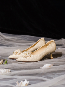 Josiny | Bridal French Style Pointed Toe High Heel Shoes