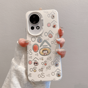 Japanese Korean Cartoon Maruko Color Silver Phone Case Applicable to Nova12pro Color Hahaha Nova11 Couple Soft Shell Huawei Nova10/9/8/7SE New Arrival P50/60/70pro Frosted