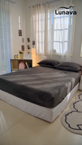 LUNAVA Crystal Velvet Bedsheet Single/Queen Size Cotton No Lukot No Gusot Fitted Sheet
