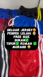 Seluar Pendek Lelaki Jersey 3L 2 Line Tepi Budak / Dewasa