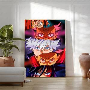 Bandai | Jujutsu Kaisen Yuji Itadori Canvas Poster Phong Cách Hiện Đại Anime Nhật Bản Nghệ Thuật Treo Tường Cho Phòng Ngủ Phòng Khách Trang Trí Nhà
