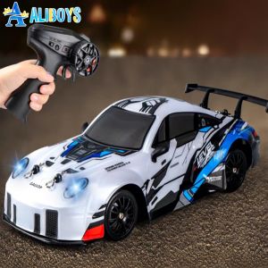 124 RC Car High Speed Remote Control Drift Racing Car with Light Electric Vehicle Model Competitive Toy Kid Christmas Gifts