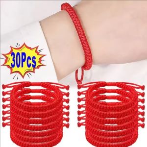 20/30pcs Lucky Red Thread Bracelet / Tibetan Buddhist Adjustable Handmade Bracelets / DIY Lovers Weave Red String Jewelry