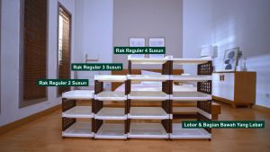 Rovega Supra Rak Susun Lebar 3 Tingkat dengan Roda Premium 3 Tier Rack SMW310WNB