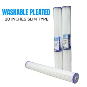 Washable Pleated Sediment Filter Size 20" x 2.75" / Water Filtration System / Residential / Laundry Water Filter