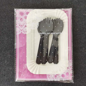 Disposable Thickened Birthday Cake Cutlery Set Plate Fork Knife Combo