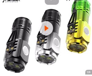 ไฟฉาย LED ไฟฉายสามตา HP-01ชาร์จได้ใหม่ไฟฉายจิ๋ว ขนาดพกพา สว่างมาก ปรับได้ 5โหมด