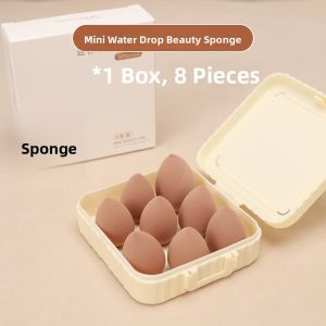 Mini Brainbow Beauty Blender 8pcs Set Super Soft Puff That Expands When Wet Cosmetic Sponge with Storage Box Portable Design