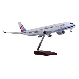 47cm Model Planes A350 China Taiwan Airways Resin 1/142 Scale Airplanes Diecast For Souvenir Ornaments With Wheels Wooden Base