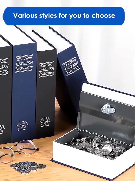 EXPOSE Cash Box Hidden Book Safe Box For Cash Money Jewellery Box Key ...
