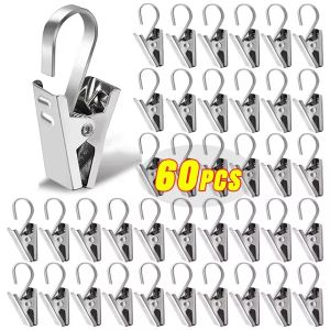 Feelife 60/10Pcs Stainless Steel Curtain Clips With Hooks Heavy Duty Hanging Clamps Window Curtain Hook Clips For Home Decoration Crafts