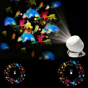 ZDSSY 2026 Dynamic Rotating LED Projector Light Rechargeable Projector 360 Rotating Adjustable Brightness Atmosphere Light For Bedroom Deco Christmas & Winter Ambiance Creation Fun Gift