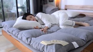 STRIVOFoldable Mattress Thickened 10CM Velvet Mattress Thicken Foldable Comfortable And Fluffy Topper Lamb Tatami Mattress Multi size Home/Dormitory/Student Solid Color Bed Soft Floor Mattress Bedroom Furniture