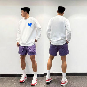 Áo Thun Dài Tay in Hình Trái Tim Cổ Điển Mỹ Dành Cho Nam Áo Thun Dài Tay Thường Ngày Mùa Thu Áo Thun Cotton Thoải Mái