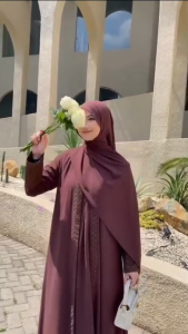 COD Melisa Abaya Ceruty Babydol Tile Dress Wanita Terbaru 2025 Kekinian Gamis Kondangan Viral Murah