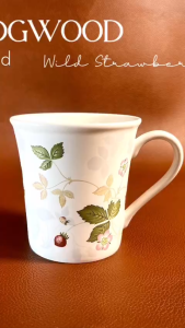 [Hàng Hiệu England] WEDGWOOD - Wild Strawberry - 01 Chiếc Ly/Cốc Cao Cấp Vẽ Dâu Rừng