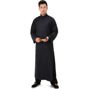 Original Mens Long Sleeve Tang Suit Woolen Coat New Chinese Style Shoulder-connected Robe Evening Party Fashion Ceremony