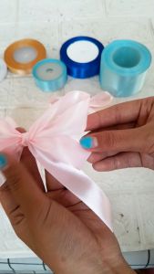 ISI 2 Pcs - Pita Satin 2 cm - 3/4 in inch Bahan Souvenir Bungkus Kado Bingkisan Hantaran Dekorasi Buket Bunga Aksesoris