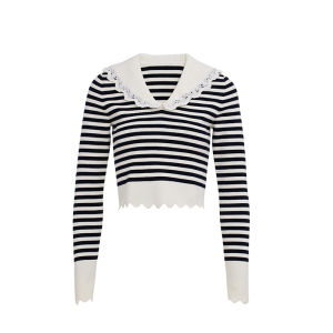 Spring Summer Navy Style Striped Long Sleeve T-Shirt