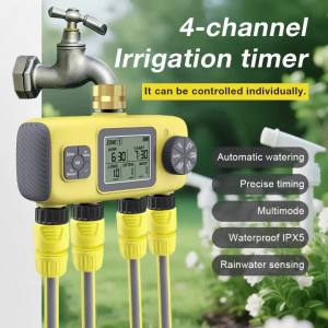 1/2/3/4 Outlet Watering Timer Garden Hose Rain Delay Irrigation Controller Programmable Sprinkler Timer Outdoor Waterproof