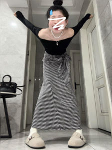 Black Mini Skirt And Top Set Wrap around Long Skirt Sweet Style Polyester Fiber A-Line Skirt Long Sleeve One-Shoulder Daily Wear