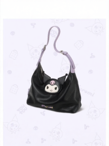 TOUTOU | Cute Kuromi-themed Soft Leather Purple Shoulder Bag