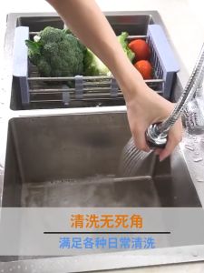 Stainless Universal Extend Faucet Kitchen Flexible Horizontal Pull Out Faucets Even water Wall Tap