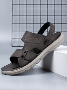 SHIPAILUO | Mens Sandals Summer New Casual Beach Shoes Genuine Leather Fashionable Soft Bottom Dad Slippers Breathable Slip-On Shoes