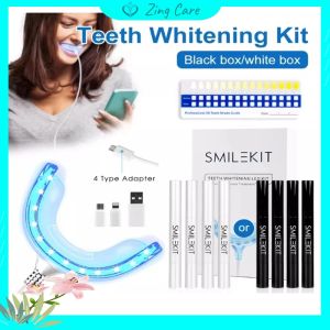 SMILEKIT Rechargeable LED Teeth Whitening Device Kit Wireless Tooth Brightening Beauty Tool Gel Pemutih Gigi 最新无线美白美牙仪