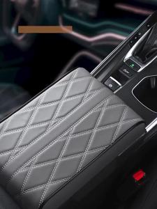 1PC Wave Embroider PU Leather Car Armrest Mat Center Console Arm Rest Protection Cushion Auto Armrests Storage Box Cover Pad